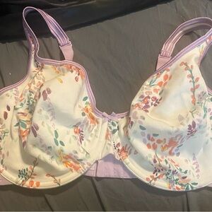 💜Lane Bryant Cacique Unlined Demi with wire Floral Women's Bra Size:40G